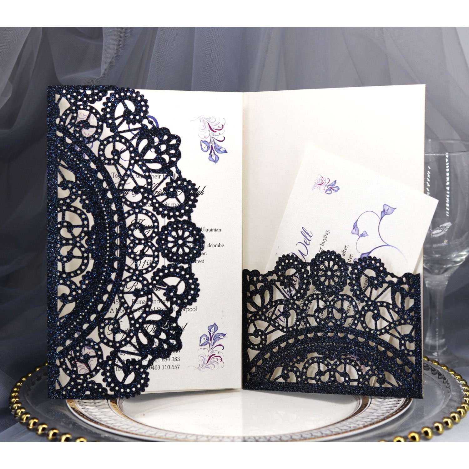 Silvery Invitation Marriage Invitation Card Slap-up Business Card Customization